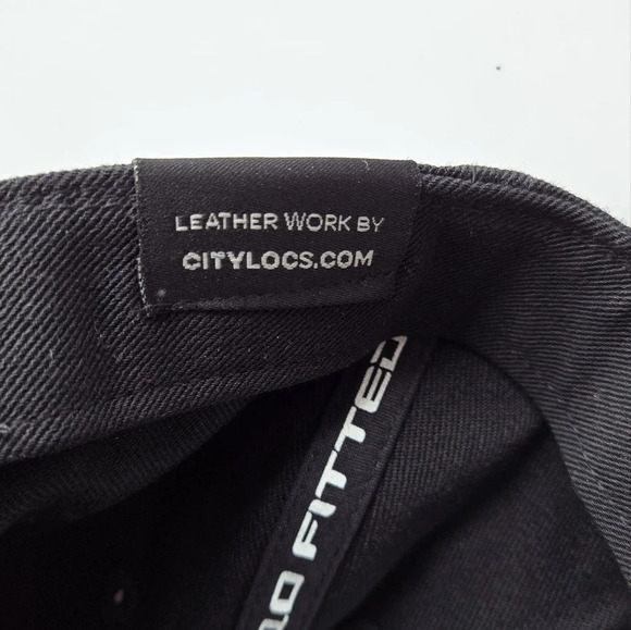 CityLocs Florida Plate Leather Patch Unicorn Black Fitted Hat Streetwear - Picture 8 of 10